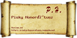 Pisky Honorátusz névjegykártya